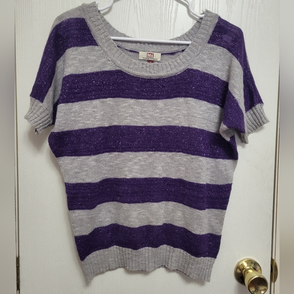 Lei Purple and Gray Knit Sweater